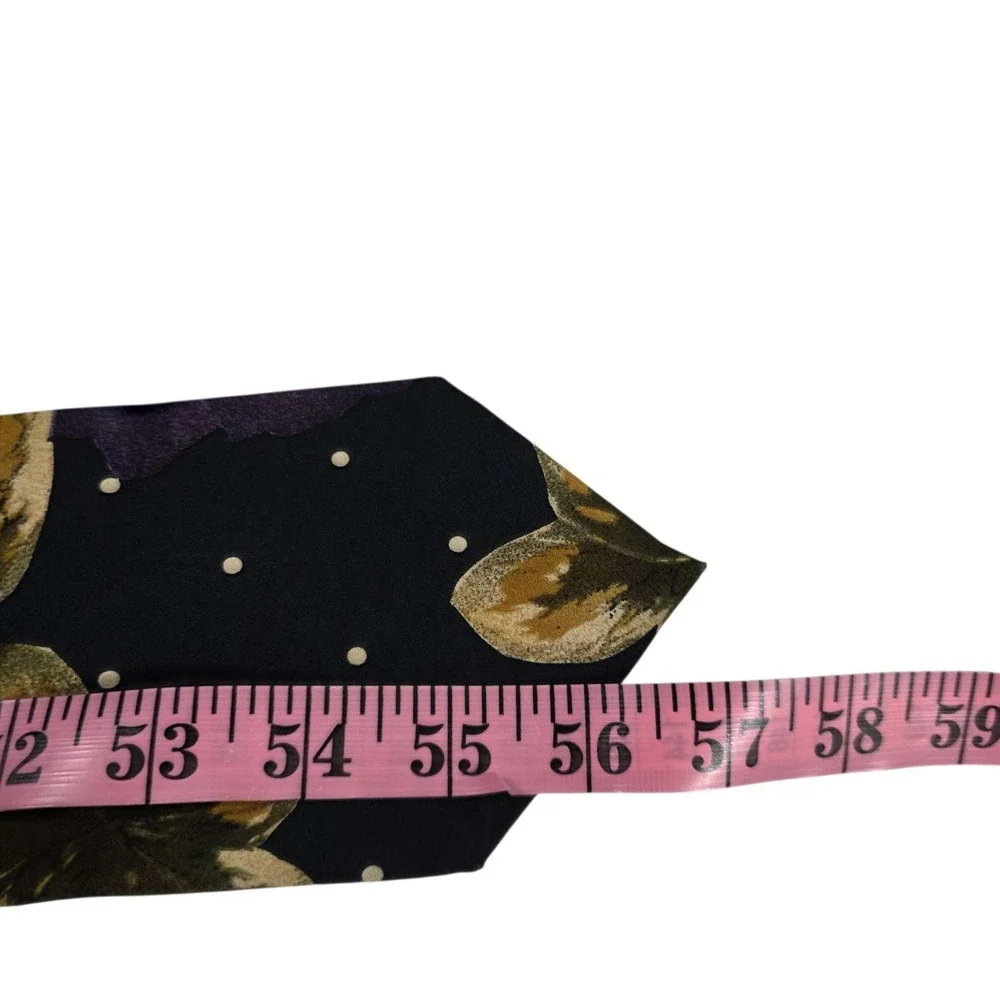 BOSS Hugo Boss Floral Silk‎ Neck Tie Mens Black Gold Purple Designer Italy